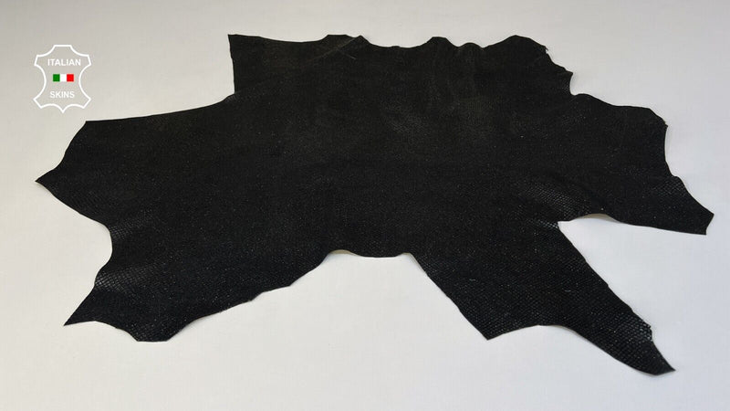 PEARLIZED SNAKE PRINT On BLACK Soft Itakian Goatskin leather 4sqf 0.9mm #B9637