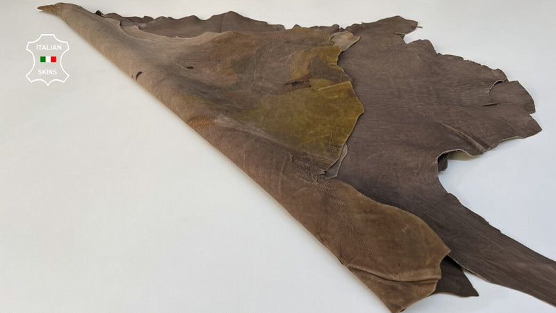 WALNUT BROWN VEGETABLE TAN Thick Italian Lamb leather 3 skins 18sqf 1.3mm #B8769