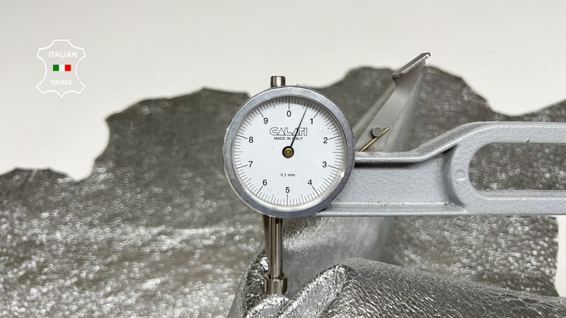 METALLIC SILVER CRACKLED Thin Soft Lambskin Sheep leather hide 7sqf 0.6mm #B5450