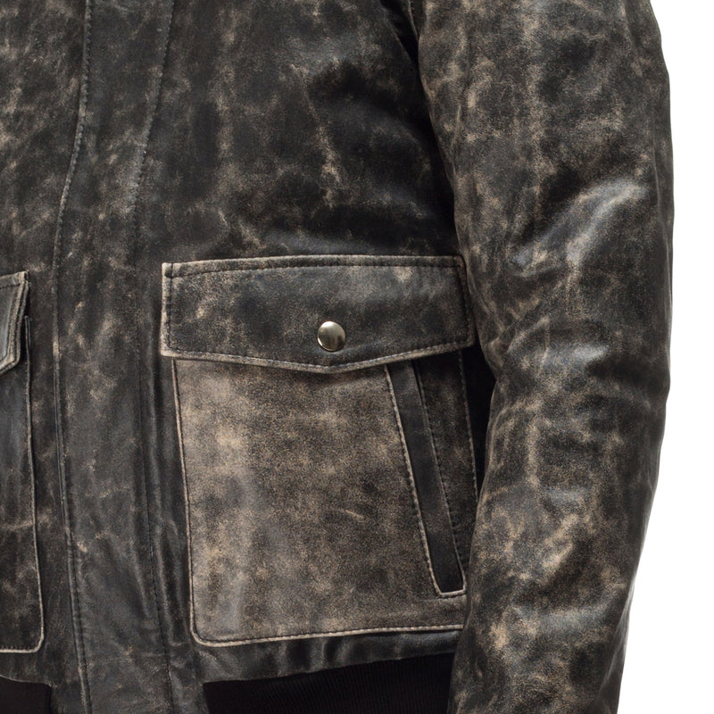 Italian handmade Men genuine lamb leather bomber jacket BLACK VINTAGE S to 2XL