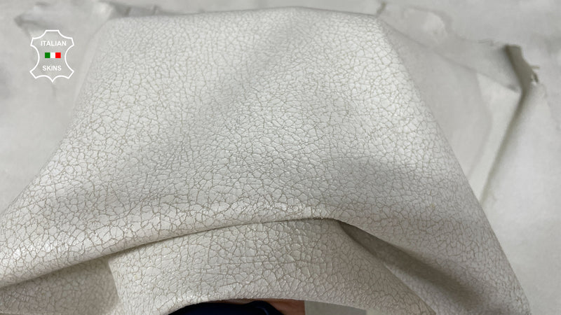 WHITE stonewash vintage look Italian lambskin lamb sheep wholesale leather skins 0.5mm to 1.2 mm