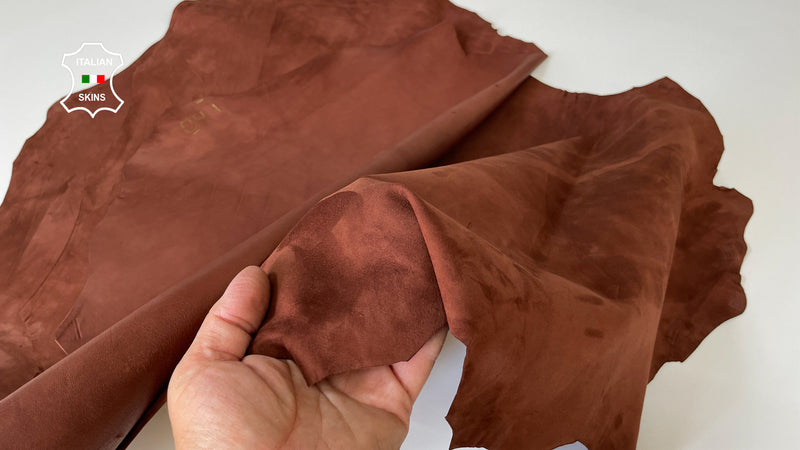CINNAMON BROWN SUEDE Italian Goatskin Goat wholesale leather skins 0.5mm to 1.2 mm