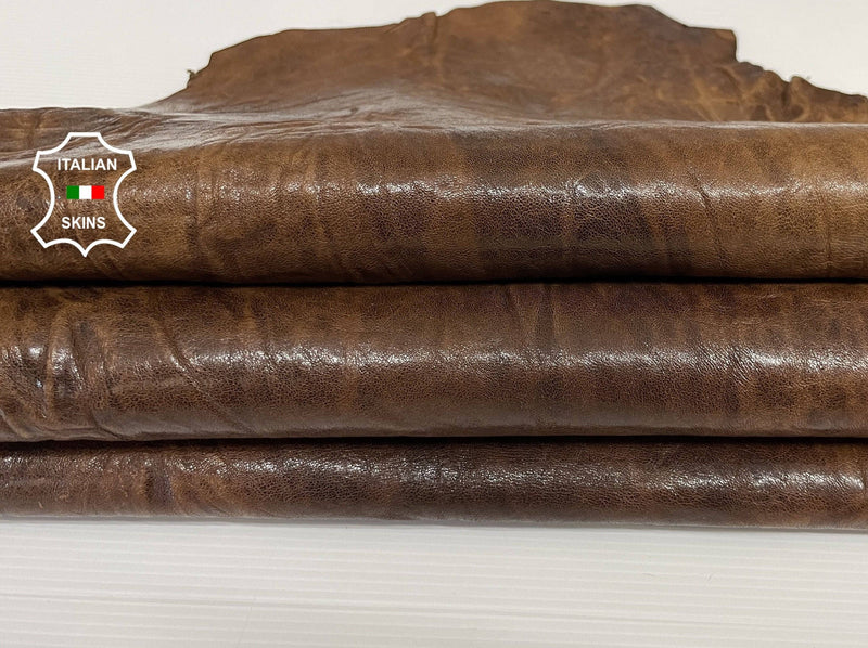 WASHED BROWN WRINKLED ANTIQUED rustic vegetable tan Italian lambskin lamb sheep wholesale leather skins 0.5mm to 1.2 mm