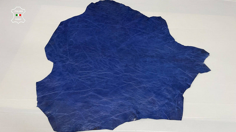 ROYAL BLUE rustic vegetable tan Italian lambskin lamb sheep wholesale leather skins 0.5mm to 1.2 mm