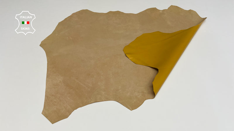 OCHRE MUSTARD YELLOW TOP QUALITY smooth Italian genuine Metis Lambskin Lamb Sheep wholesale leather skins for shoes 0.5mm to 1.0 mm