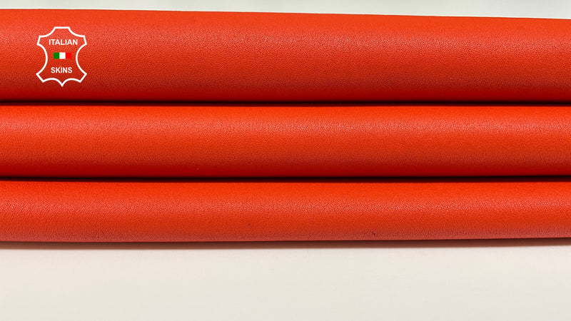 Red Coral Soft Italian genuine STRETCH Lambskin Lamb Sheep wholesale leather skins Elastic pants trousers leggings 0.5mm to 1.0 mm