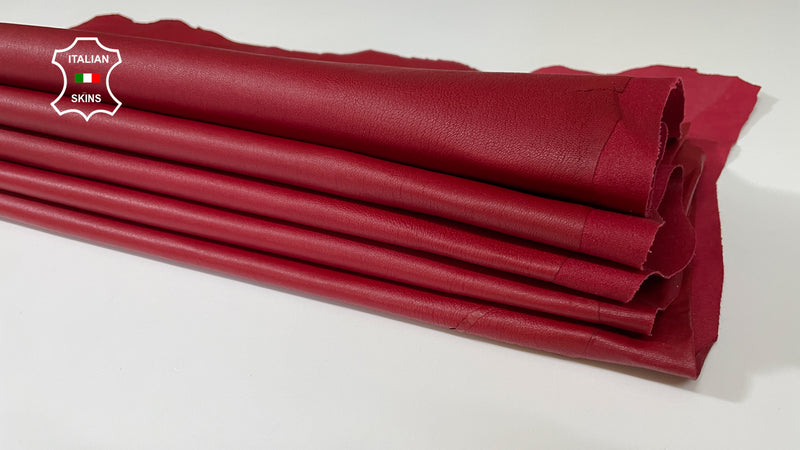 Ruby Red Soft Italian genuine STRETCH Lambskin Lamb Sheep wholesale leather skins Elastic pants trousers leggings 0.5mm to 1.0 mm