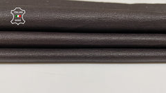 Dark chestnut brown Italian genuine lambskin leather skin from italianskins, showcasing soft stretch Italian lamb leather texture.