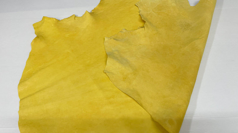 YELLOW natural look vegetable tan Italian lambskin lamb sheep wholesale leather skins 0.5mm to 1.2 mm