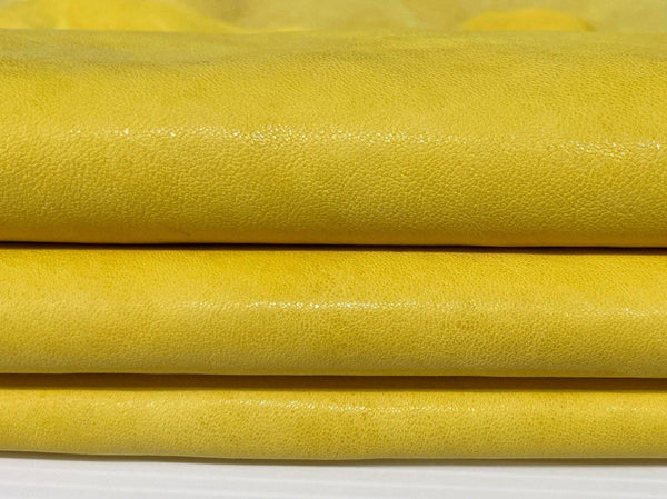 YELLOW natural look vegetable tan Italian lambskin lamb sheep wholesale leather skins 0.5mm to 1.2 mm