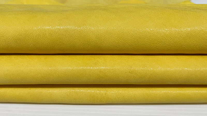 YELLOW natural look vegetable tan Italian lambskin lamb sheep wholesale leather skins 0.5mm to 1.2 mm