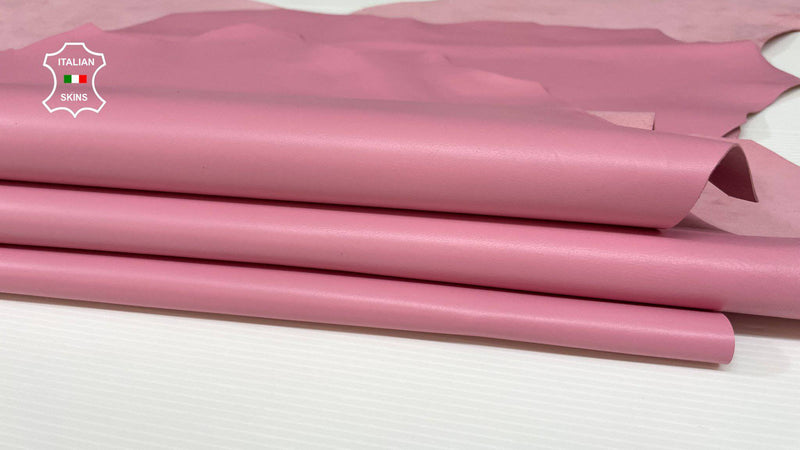 CANDY PINK smooth Italian genuine Metis Lambskin Lamb Sheep wholesale leather skins for shoes 0.5mm to 1.0 mm