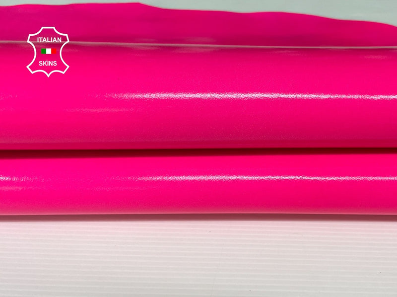 NEON PINK fluorescent shiny Italian Goatskin Goat wholesale leather skins 0.5mm to 1.2 mm