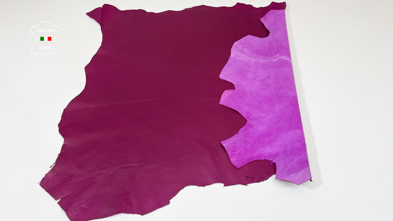 MULBERRY DEEP MAGENTA smooth Italian genuine Lambskin Lamb Sheep leather skins hides 0.5mm to 1.2mm