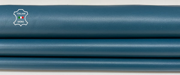 TEAL smooth Italian genuine Lambskin Lamb Sheep leather skins hides 0.5mm to 1.2mm