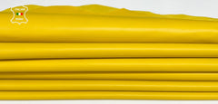 Italian skins of true yellow Italian lambskin leather, showcasing soft, high-quality lambskin texture from Italianskins.