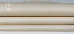 Ivory Italian genuine lambskin leather skins by Italianskins, soft and smooth with natural leather texture visible in the image.