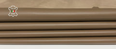 ItalianSkins cappuccino brown genuine lambskin leather skin, showing smooth texture and rich color for luxury leather crafting.