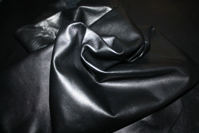 Italian Lambskin Leather skin skins hide hides medium quality BLACK 6sqf