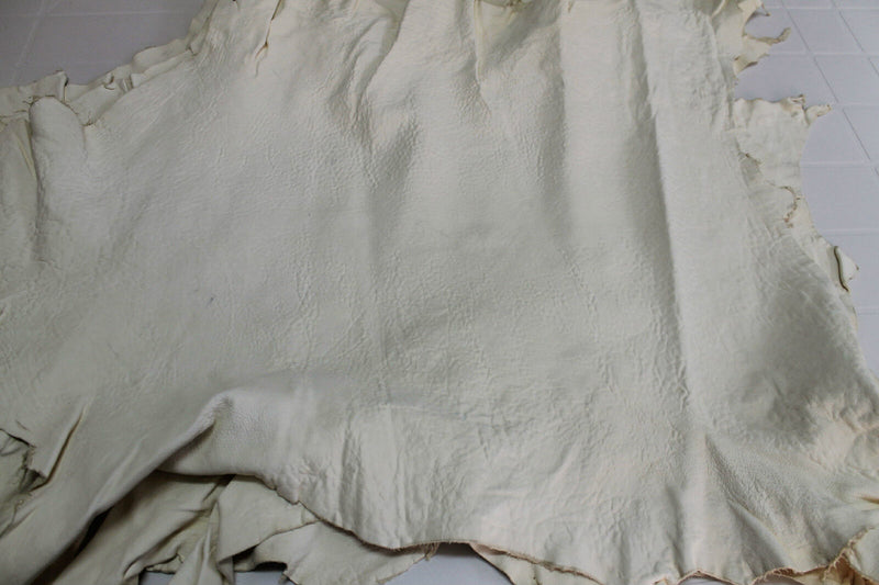 Lambskin THICK leather skin skins VTG WASHED GRAINY CREAMER OFFWHITE 4sqf