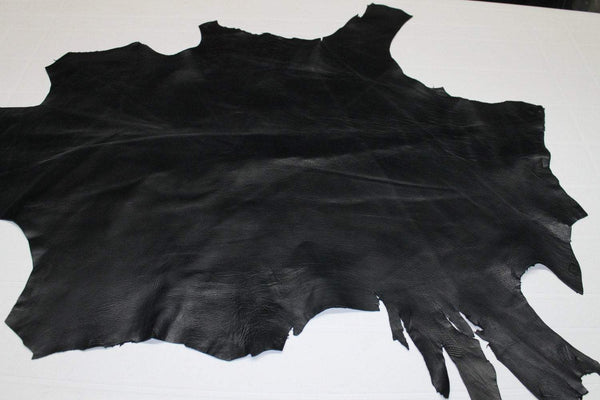 Italian genuine Goatskin Goat leather 12 skins hides BLACK 75-80sqf