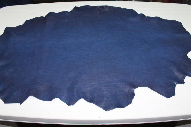 Italian Goatskin leather skins hides WASHED BLUE vegetable tanned 100sqf