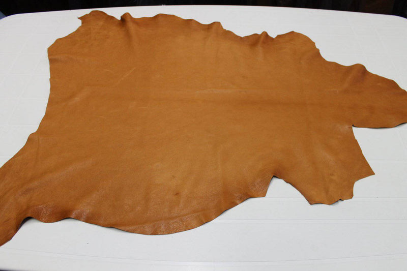 Italian soft lambskin leather 12 skins hides SADDLE TAN vegetable tanned 80-90sqf