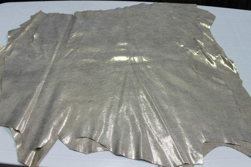 METALLIC GOLD LAMé  Italian Lambskin leather 12 skins hides total 75-80sqf