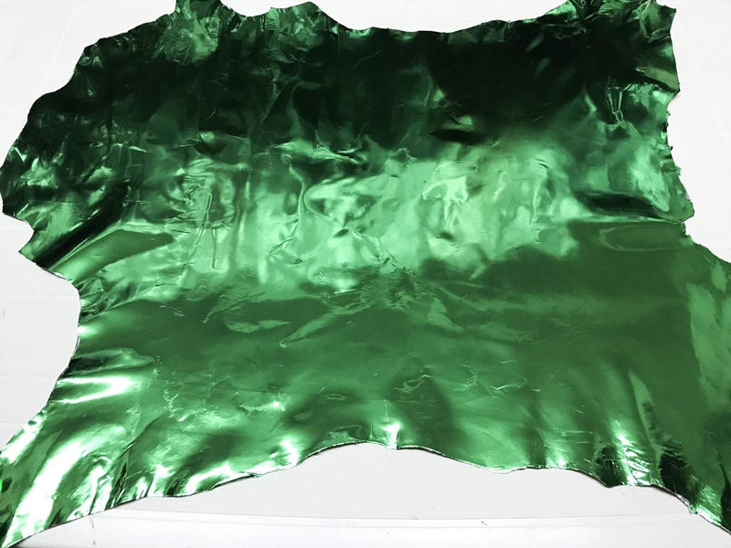 Italian lambskin leather 12 skins hides METALLIC GREEN 80-90sqf