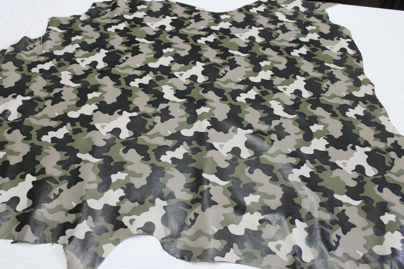 Italian lambskin lamb leather 12 skins hides Military ARMY CAMO PRINT 80-90sqf