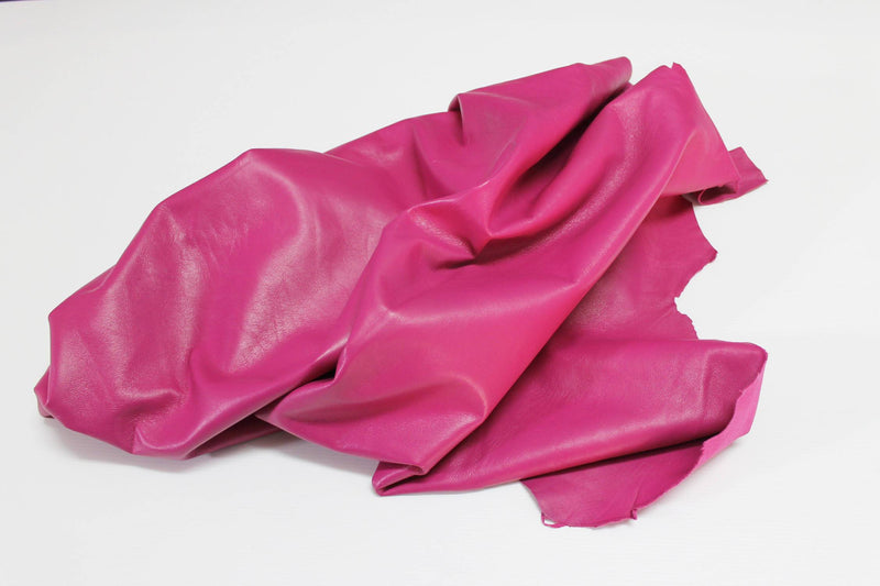 Italian Lamb Sheep lambskin leather 12 skins hides ROSE HOT PINK 80-90sqf