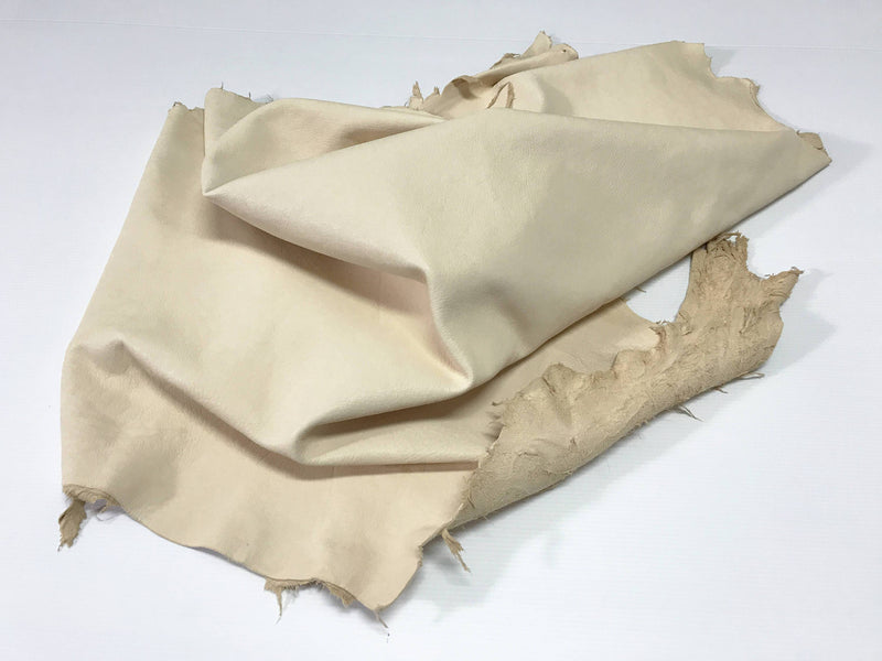 Italian lambskin leather 12 skins hides natural unfinished BUTTER CREAMER IVORY vegetable tanned 80-90sqf