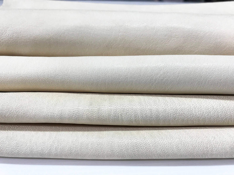 VEGETABLE TANNED 12 skins hides  washed natural vanilla creamy creamer nude Italian goatskin goat thick leather 80-90sqf