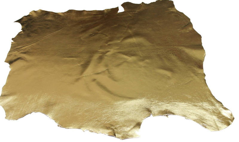 METALLIC GOLD Italian lambskin Lamb Sheep leather 12 skins hides  total 80-90sqf