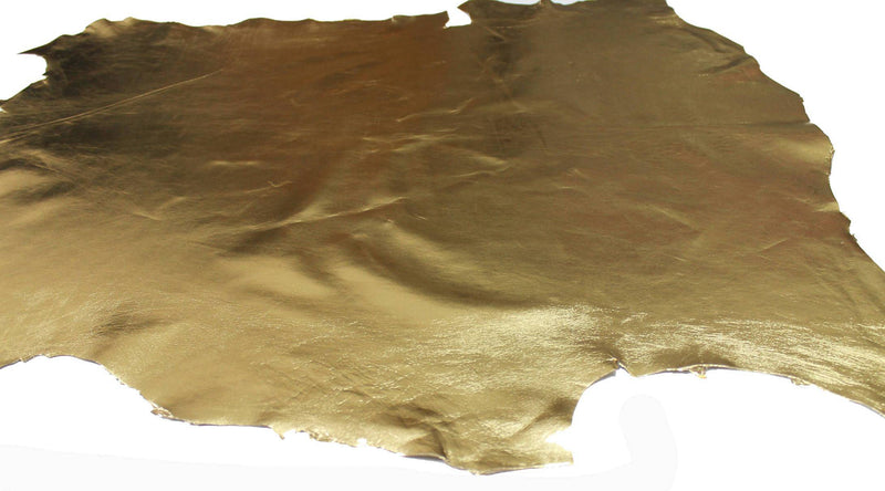 METALLIC GOLD Italian lambskin Lamb Sheep leather 12 skins hides  total 80-90sqf