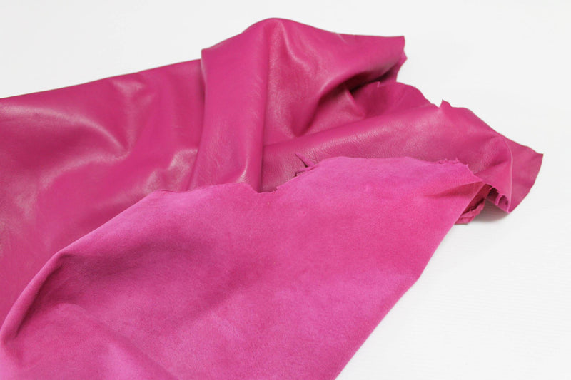 Italian Lamb Sheep lambskin leather 12 skins hides ROSE HOT PINK 80-90sqf