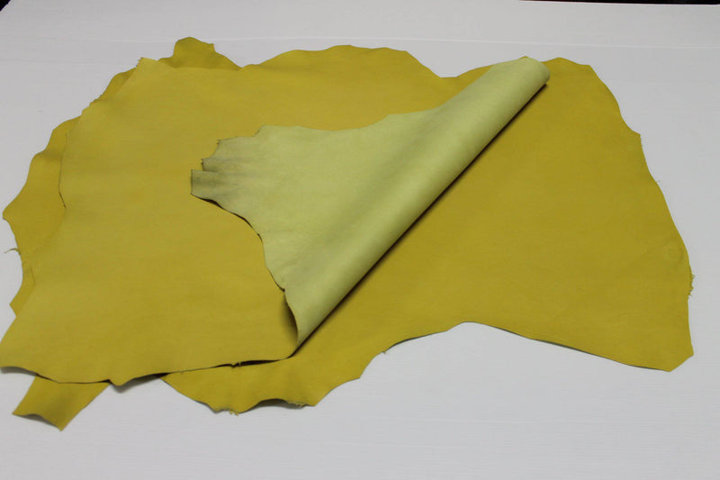 YELLOW Italian genuine Lambskin Lamb Sheep leather skins hides