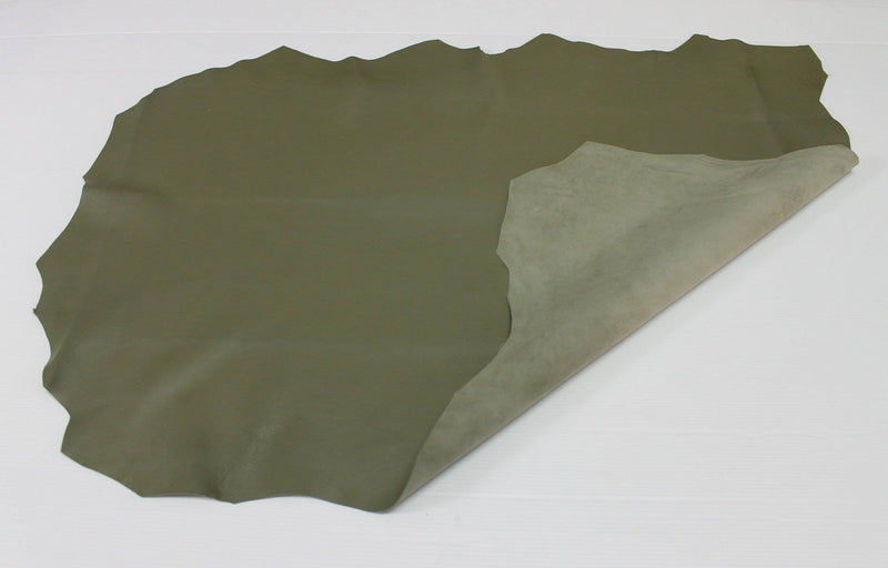 ARMY OLIVE GREEN Italian genuine Lambskin Lamb Sheep leather skins hides 0.5mm to 1.2mm
