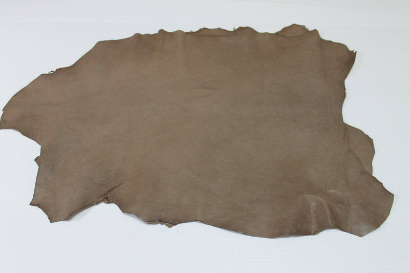 WASHED WALNUT BROWN Rustic Vegetable Italian genuine Goatskin Goat leather skins hides 0.5mm to 1.2mm