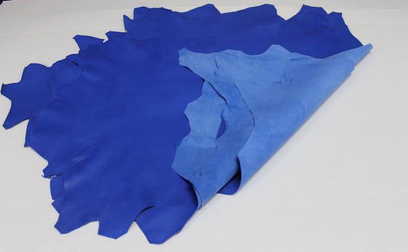 ELECTRIC BLUE smooth Italian genuine Lambskin Lamb Sheep leather skins hides 0.5mm to 1.2mm