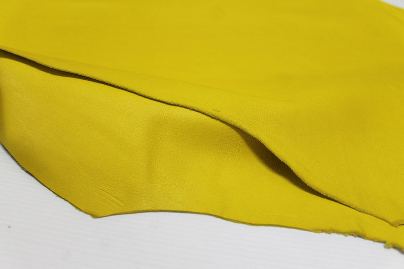 YELLOW Italian genuine Lambskin Lamb Sheep leather skins hides 0.5mm to 1.2mm