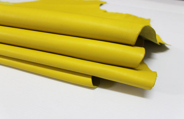 YELLOW Italian genuine Lambskin Lamb Sheep leather skins hides 0.5mm to 1.2mm