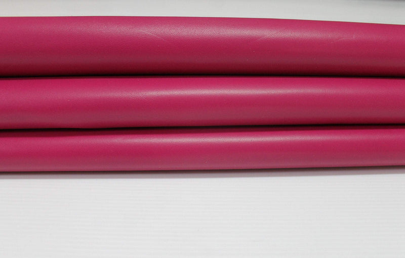HOT PINK Fuchsia pink smooth Italian genuine Lambskin Lamb Sheep leather skins hides 0.5mm to 1.2mm
