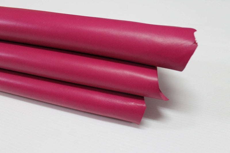 HOT PINK Fuchsia pink smooth Italian genuine Lambskin Lamb Sheep leather skins hides 0.5mm to 1.2mm