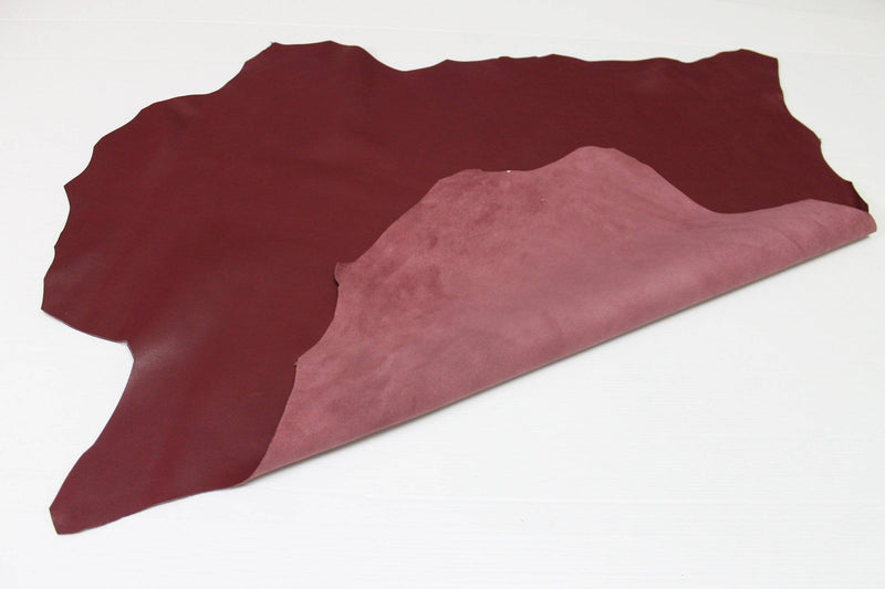 WINE RED BORDEAUX smooth Italian genuine Lambskin Lamb Sheep leather skins hides 0.5mm to 1.2mm