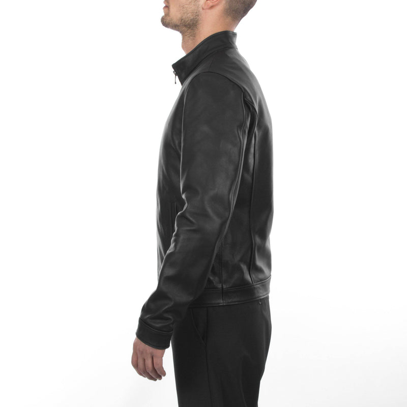 Italian handmade Fantastic slim fit Men soft genuine lambskin leather jacket color BLACK XS to 2XL