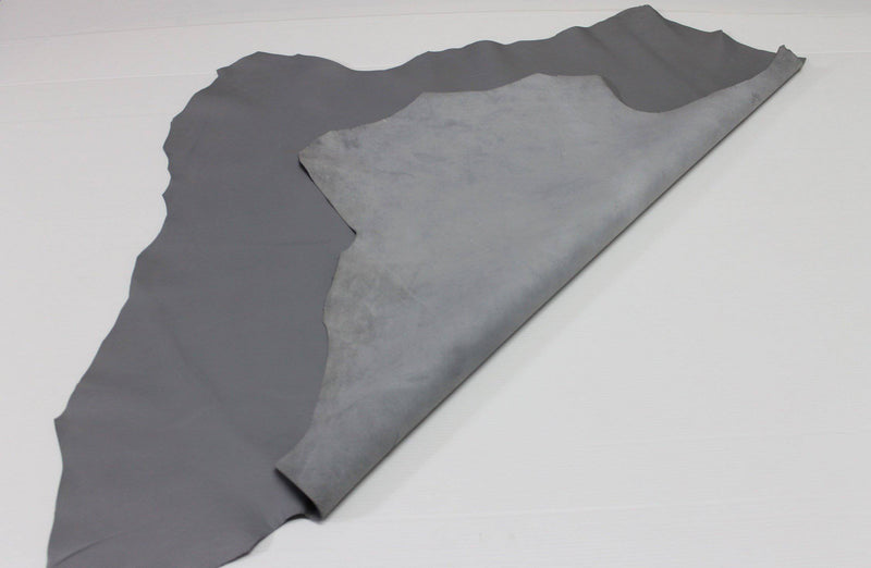 GREY GRAY Italian genuine Lambskin Lamb Sheep leather skins hides