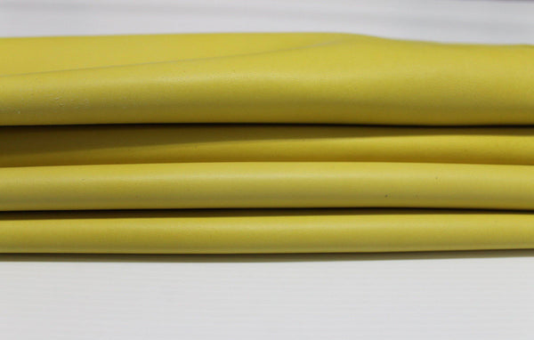 YELLOW Italian genuine Lambskin Lamb Sheep leather skins hides