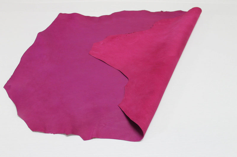 FUCHSIA MAGENTA Italian genuine Lambskin Lamb Sheep leather skins hides