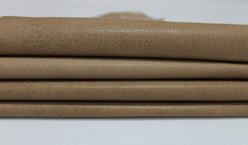 WASHED PEANUT Butter BROWN Rustic Vegetable Italian genuine Goatskin Goat leather skins hides 0.5mm to 1.2mm